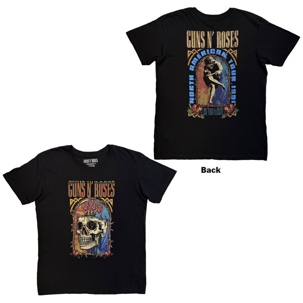 Guns N' Roses - North American Tour Skull Mens Tshirt - Black